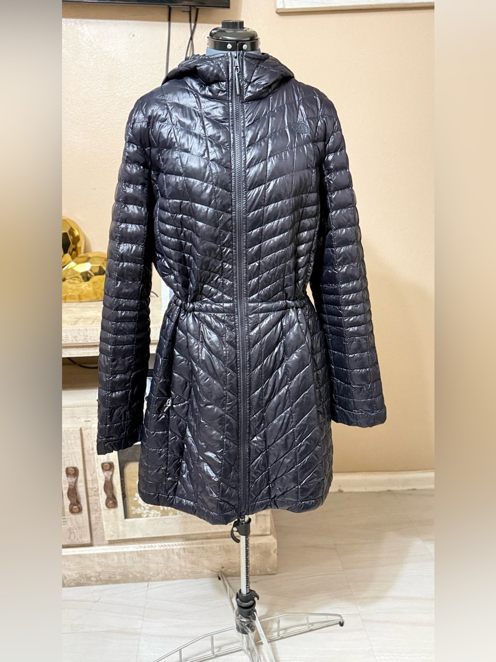 The North Face Black Quilted Packable Hooded Puffer Coat